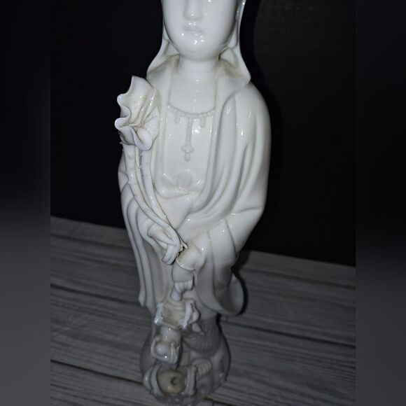 12" China DeHua Porcelain Dripping Water Kwan-yin GuanYin Buddha Dragon Statue - Picture 5 of 11